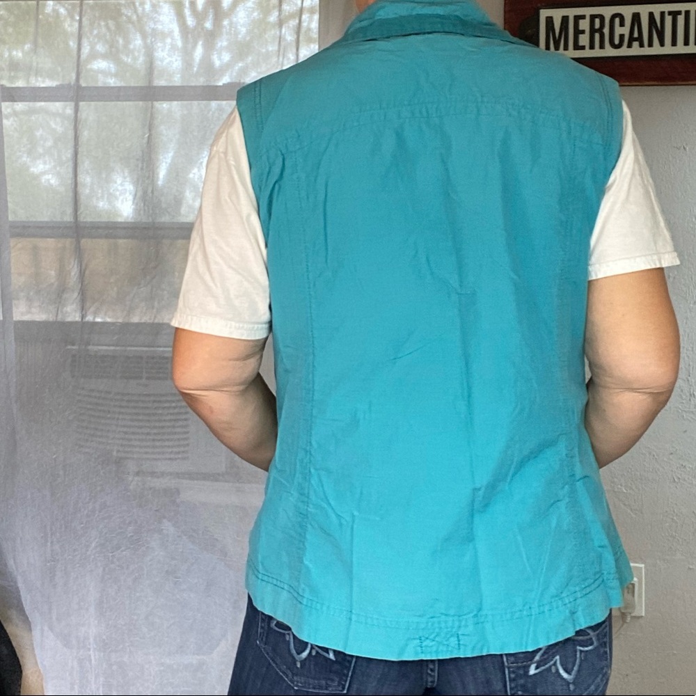 Vintage Columbia teal Full zip vest size extra large - Picture 4 of 13